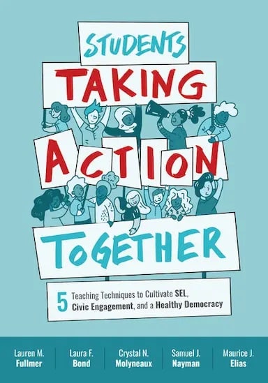 students taking action book